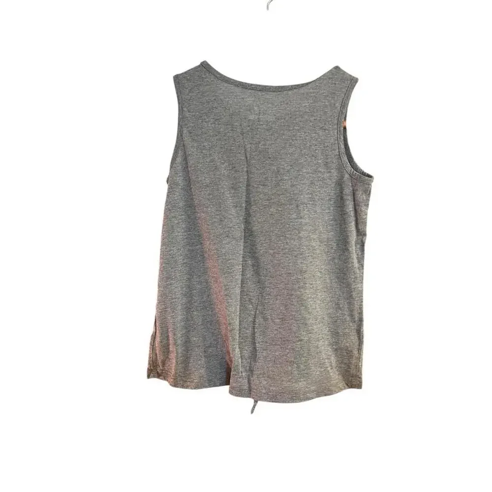 Justice Graphic Print Tie Front Tank Top 